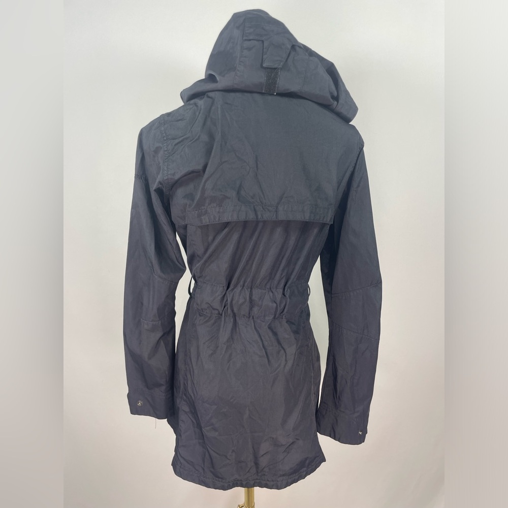 Columbia Pardon My Trench Rain Jacket Size XS Black Omni-Shield Hooded Belted - Picture 4 of 7